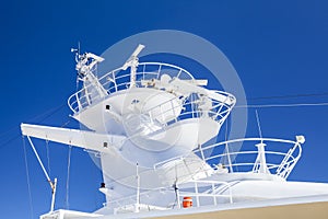 Cruise ship navigation radar mast masts and antenna