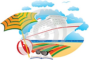 Cruise ship near beach