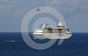 Cruise ship near coast