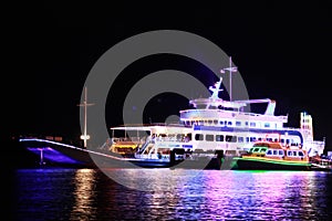 Cruise ship at night