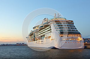 Cruise ship at night