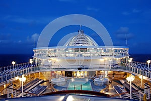 Cruise ship at night