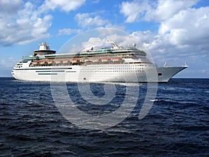 Cruise ship in ocean photo