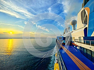 Cruise ship in the ocean