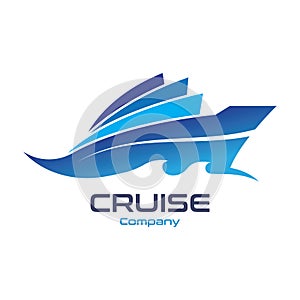 Cruise Ship Ocean Logo Template vector icon design