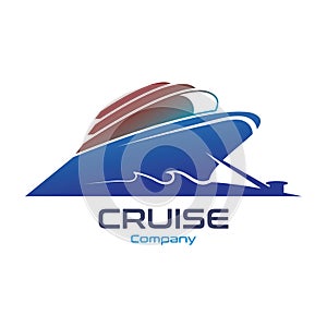 Cruise Ship Ocean Logo Template vector icon design