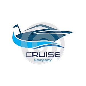 Cruise Ship Ocean Logo Template vector icon design