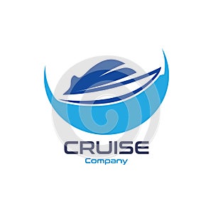 Cruise Ship Ocean Logo Template vector icon design