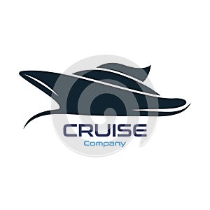 Cruise Ship Ocean Logo Template vector icon design