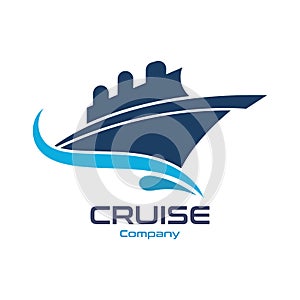 Cruise Ship Ocean Logo Template vector icon design