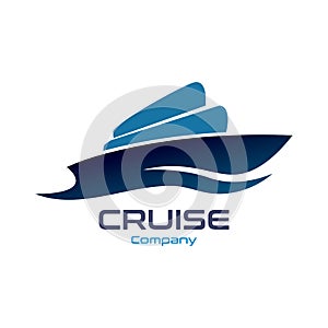 Cruise Ship Ocean Logo Template vector icon design