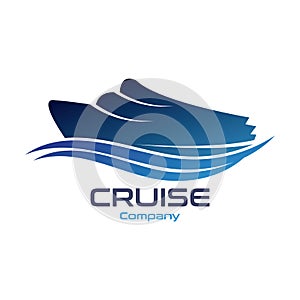 Cruise Ship Ocean Logo Template vector icon design