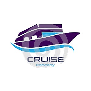 Cruise Ship Ocean Logo Template vector icon design