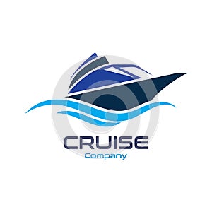 Cruise Ship Ocean Logo Template vector icon design