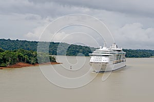 Cruise ship on Panama Canal