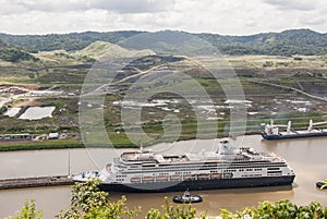 Cruise ship in Panama Canal