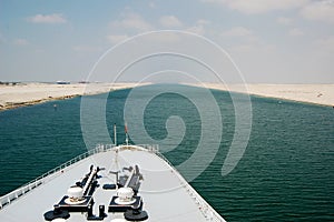 Cruise ship passengers passing through Suez Canal.