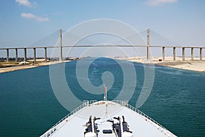 Cruise ship passengers passing through Suez Canal