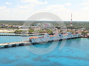 Cozumel, Mexico - 3/16/18 - Cruise ship passengers walking down the dock returning to their cruise ship