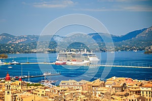 Cruise ship at the pier of Kerkyra city