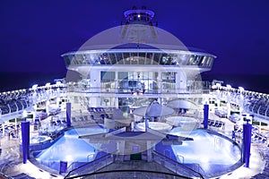 Cruise ship pool deck pools