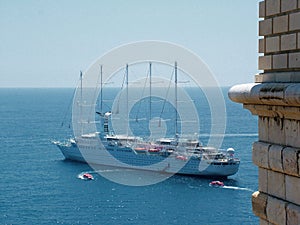 Cruise ship in port photo