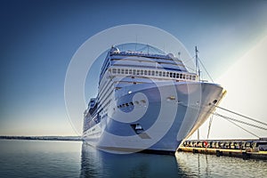 Cruise ship in the port photo