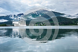 Cruise ship at a port in Juneau, Alaska