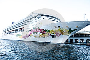 Cruise ship at port in Cuba