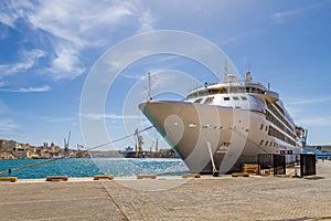 Cruise ship at port of Valletta, Malta