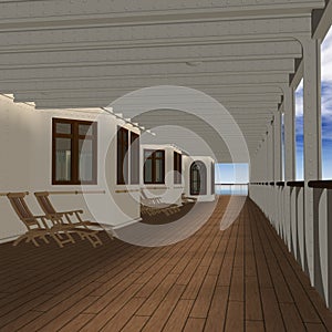 Cruise Ship Promenade Deck