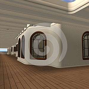 Cruise Ship Promenade Deck