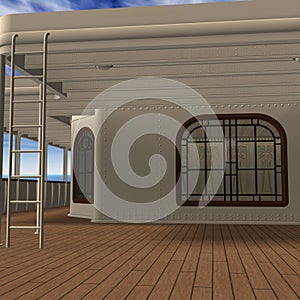 Cruise Ship Promenade Deck