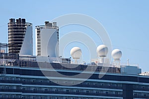 Cruise ship radar and communication systems. spherical communication and tracking systems