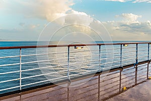 Cruise ship railing.