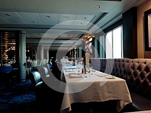 Cruise ship restaurant setting, Caribbean, vacation, holiday, cruise vacation,