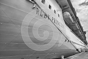 Cruise Ship Ruby Princess B&W