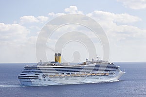 Cruise ship sailing