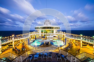 Cruise ship sailing in the Caribbean