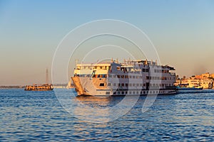 Cruise ship sailing on the Nile river, Egypt