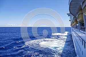 Cruise ship at sea on a clear day