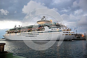 Cruise Ship Stormy Clouds Bahamas