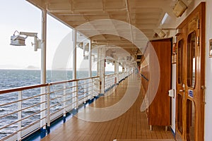 Empty Promenade Deck on Cruise Ship