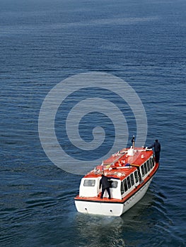 Cruise ship tender at sea