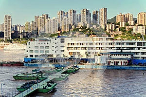 Cruise ship terminal in the mountain city of Chongqing