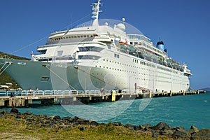 Cruise ship in Tortola, Caribbean