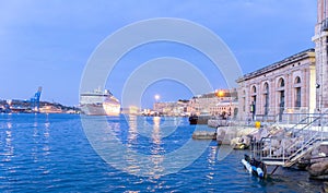 Cruise ship in Valletta Grand Harbour Malta