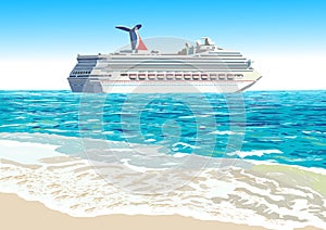 Cruise ship, vector illustration