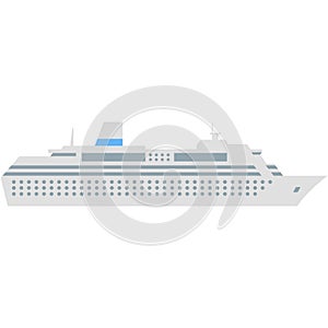 Cruise ship vector travel luxury sea boat illustration