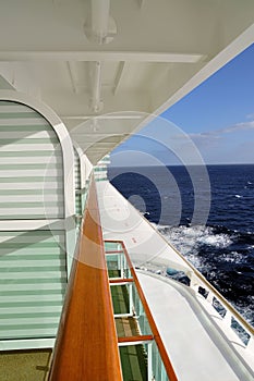 Cruise ship view from the balcony